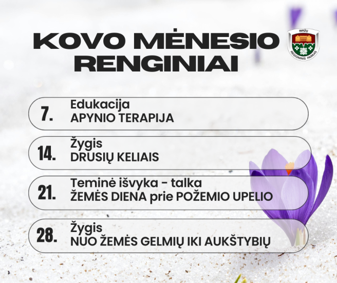 Kovo mėnesio renginiai Biržų regioniniame parke